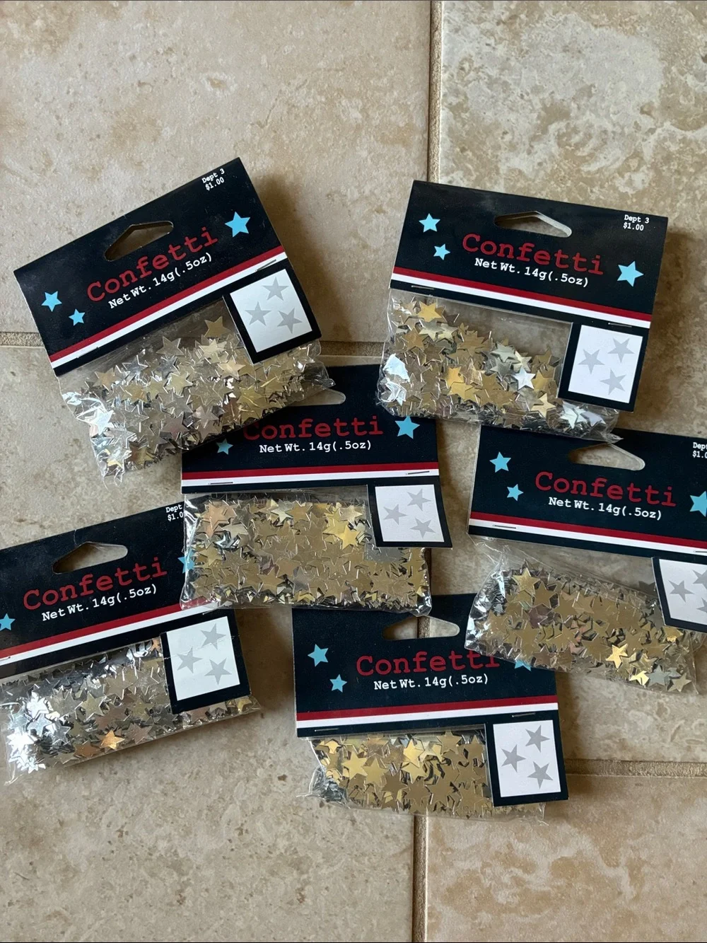 Confetti Star Shape Scatter - Silver Stars (Pack)